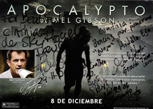 Cinthia Moore's autographed poster from her time spent doing Makeup and Hair on the movie Appocalypto