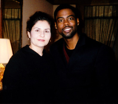 Houston Makeup Artist Cinthia Moore and actor Chris Rock from Head of State